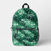 Sac À Dos Imprimé Blancs Trèfles Verts Chic & Points sur Fond Vert F (Recto)
