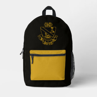 Sac À Dos Imprimé Blason de Phi Chi Theta | Or et Noir