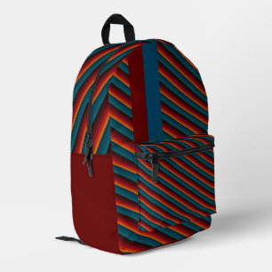 Sac À Dos Imprimé Bleu avec Maroon