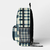 Sac À Dos Imprimé Bleu Blanc Noir Buffle Plaid À damiers classique (Droite)