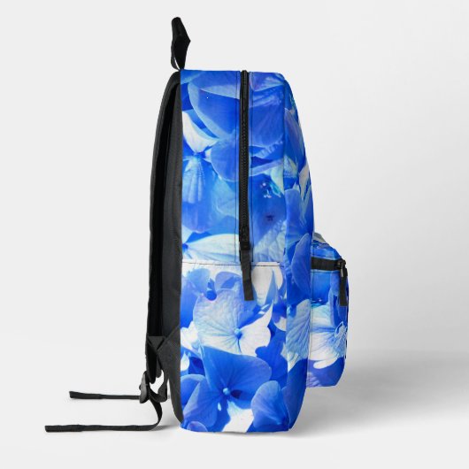 Sac À Dos Imprimé Bleu cobalt floral élégant calligraphie bleue (Gauche)