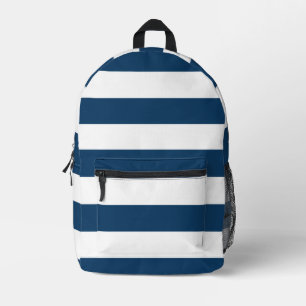 Sac À Dos Imprimé Bleu de marine, Blancs, Motif rayé