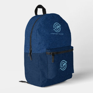 Sac À Dos Imprimé Bleu Denim Tissu Texture Logo personnalisé