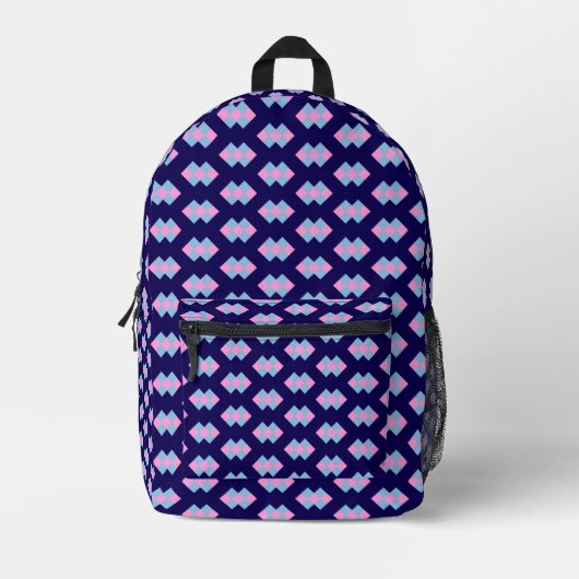 Sac À Dos Imprimé Bleu Diamant (Recto)