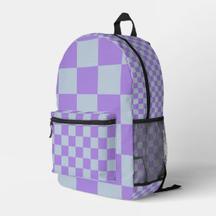 Sac À Dos Imprimé Bleu doux et À damiers lavande