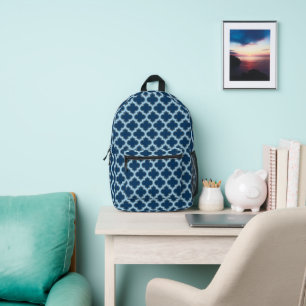 Sac À Dos Imprimé Bleu et Bébé Bleu Trellis, treillis, Quatrefoil