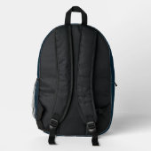 Sac À Dos Imprimé Bleu et blanc foncé de la marine | Monogramme mode (Verso)