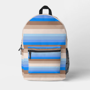 Sac À Dos Imprimé Bleu et rayures Brown