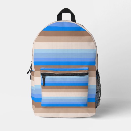 Sac À Dos Imprimé Bleu et rayures Brown (Recto)