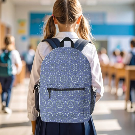 Sac À Dos Imprimé Bleu et Vert Moderne Motif
