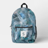 Sac À Dos Imprimé Bleu gris moderne peinture Abstraite (Recto)