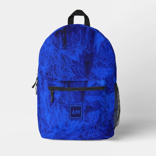 Sac À Dos Imprimé bleu initial personnalisé (Recto)