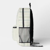 Sac À Dos Imprimé Bleu Poussiéreux Initial Neutre Rayure Rustique Fe (Droite)
