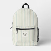 Sac À Dos Imprimé Bleu Poussiéreux Initial Neutre Rayure Rustique Fe (Recto)