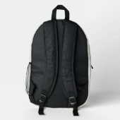 Sac À Dos Imprimé Bleu Poussiéreux Initial Neutre Rayure Rustique Fe (Verso)