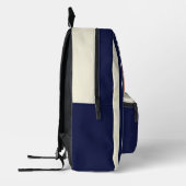 Sac À Dos Imprimé Bleu rétro et Pêche "Surfboard" rayé (Gauche)