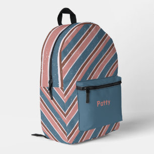 Sac À Dos Imprimé Bleu rose et Brown diagonale