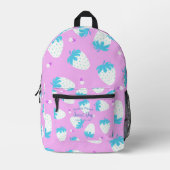 Sac À Dos Imprimé Bleu rose fraise (Recto)