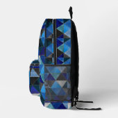 Sac À Dos Imprimé Bleu turquoise gris géométrique chic (Droite)