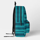 Sac À Dos Imprimé bleu turquoise nuances rayées motif vertical (Gauche)