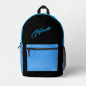 Sac À Dos Imprimé Bleu Turquoise Solide avec nom (Recto)