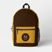 Sac À Dos Imprimé Bloc de couleur Brown et jaune (Recto)