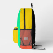 Sac À Dos Imprimé Bloc de couleur élégant orange jaune vert (Droite)