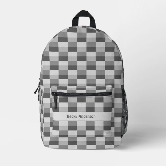 Sac À Dos Imprimé Blocs de couleur en gris (Recto)