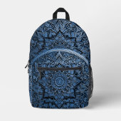 Sac À Dos Imprimé Blue Artistic Mandala Backpack (Recto)