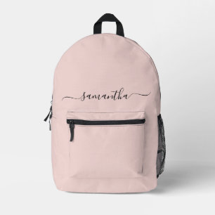 Sac À Dos Imprimé Blush Élégant Signature Nom avec Enjolivure