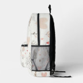 Sac À Dos Imprimé Blush Hearts & Botanical Seamless Pattern (Droite)