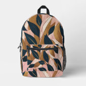 Sac À Dos Imprimé Blush Pink Gold Boho Collection Feuille tendance (Recto)