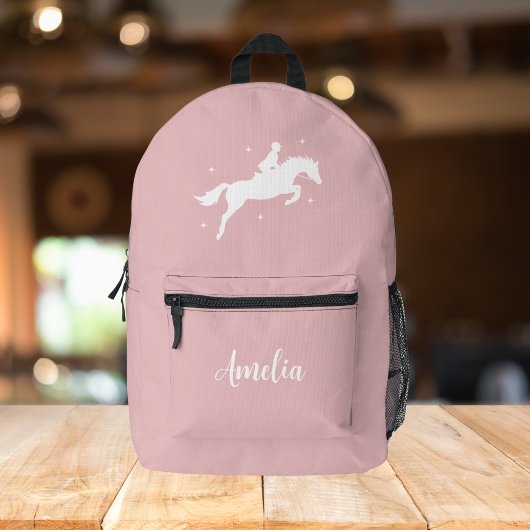 Sac À Dos Imprimé Blush Rose Moderne Équitation Équestre