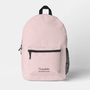 Sac À Dos Imprimé Blush Rose Monogramme Féminin Minimaliste Moderne