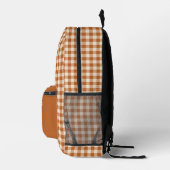 Sac À Dos Imprimé Boho automne brûlé orange Gingham carreaux nom per (Droite)