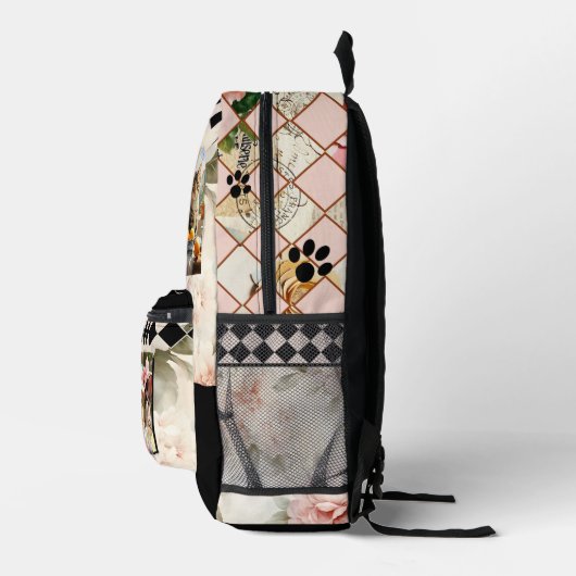 Sac À Dos Imprimé Boho Chic Crazy Cat Lady (Droite)