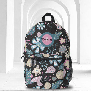 Sac À Dos Imprimé Boho en jeu Art populaire Pastel Florals et Feuill