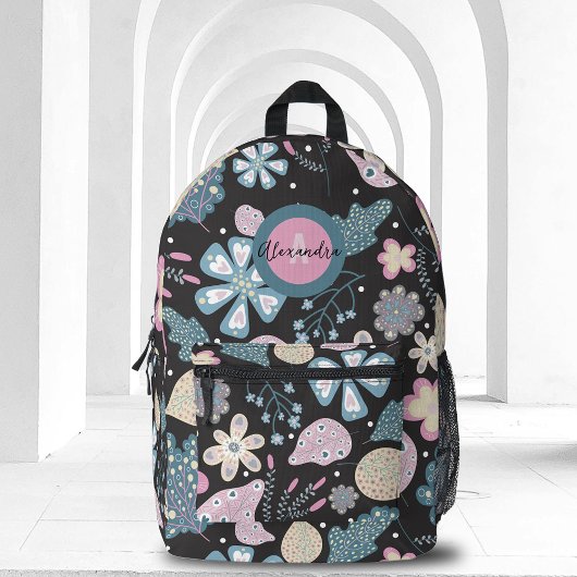 Sac À Dos Imprimé Boho en jeu Art populaire Pastel Florals et Feuill