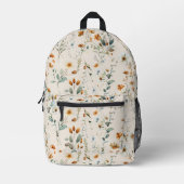 Sac À Dos Imprimé Boho fleur sauvage aquarelle (Recto)