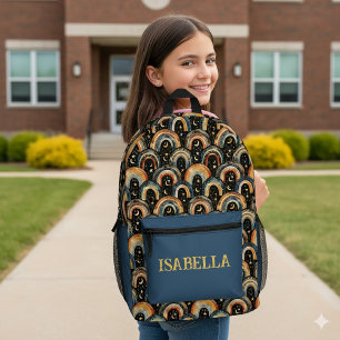 Sac À Dos Imprimé Boho foncé arc-en-ciel personnalisé