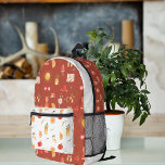 Sac À Dos Imprimé Boho Retro été | Monogramme<br><div class="desc">Design monogramme tendance. Personnalisez avec votre nom, monogramme, initial ou texte. Parfait pour où que vous alliez, que vous soyez en déplacement, à la salle de sport ou en plein air. Concevez des sacs à dos personnalisés pour l'école, le travail ou les aventures dans la nature. Achète-en un pour toi...</div>