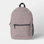 Sac À Dos Imprimé Boho Rose Bleu Floral (Recto)