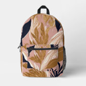 Sac À Dos Imprimé Boho rose vif Feuilles Collection moderne (Recto)