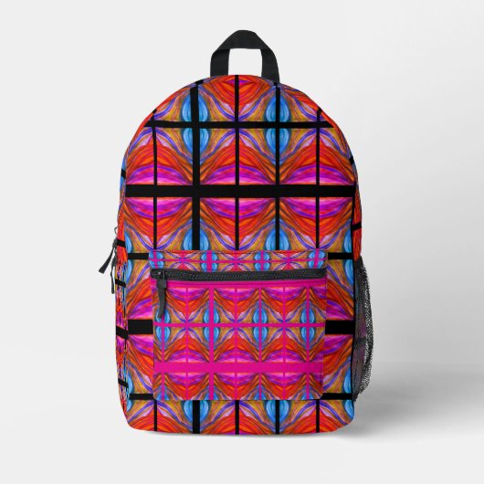 Sac À Dos Imprimé Boho style rose chaud (Recto)