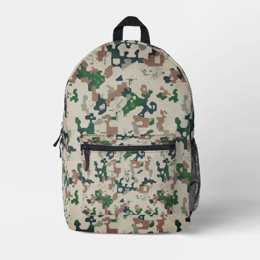 Sac À Dos Imprimé Bois Pixel Terre  (Recto)