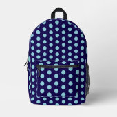 Sac À Dos Imprimé Bold Light Blue Polka Dots on Navy Blue  (Recto)