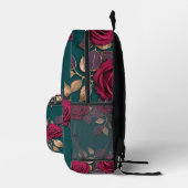 Sac À Dos Imprimé Bold Purple And Red Roses With Bronze Leaves (Droite)