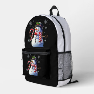 Sac À Dos Imprimé Bonhomme de neige de Noël joyeux avec canne de bon