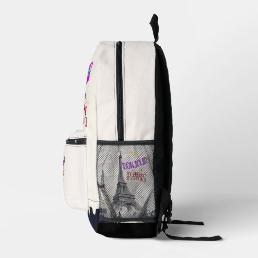 Sac À Dos Imprimé Bonjour Paris coloré (Droite)