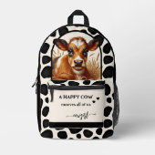 Sac À Dos Imprimé Bonne Citation de vache Cowgirl (Recto)